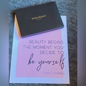 NWT YSL large boxed travel mirror,red patent leather lip print folding case